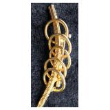 Gold Abstract Modernist Brooch with Loop Design