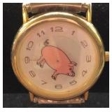 Vintage Pink Pig Novelty Watch ï¿½ Flex Band