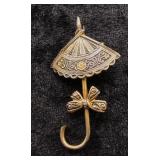 Vintage Spain Umbrella Brooch with Bow