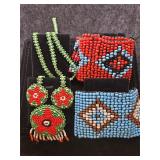 Hand-Beaded Native American Jewelry Set
