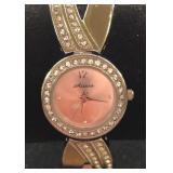 Aixixa Crystal Accent Silver Bangle Watch