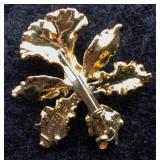 Gold-Tone Textured Leaf Brooch by Monet