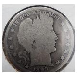 1899 Barber Half Dollar ï¿½ 90% Silver Coin