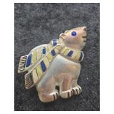 Winter Polar Bear Brooch with Scarf