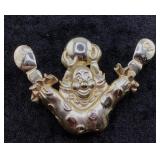 Playful Gold-Tone Clown Brooch