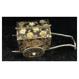 Sterling Silver Gilt Japanese Rickshaw Figurine