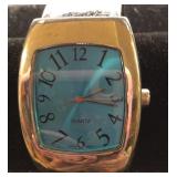 Bold Blue Dial Cuff Watch ï¿½ Retro Chunky Quartz