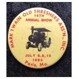 1983 Mark Twain Old Threshers Pinback Button