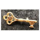 Gold-Tone Skeleton Key Vintage Brooch Pin