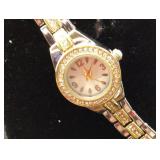 Gold & Silver Rhinestone Link Ladies Watc