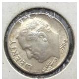 1964 Uncirculated Silver Roosevelt Dime ï¿½ 90% Ag