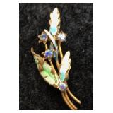 Vintage Layered Sterling Leaf Brooch