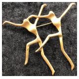 Vintage Modernist Dancing Couple Brooch
