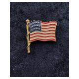 Enamel American Flag Pin Brooch Patriotic Design