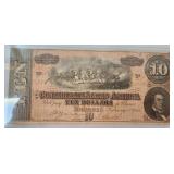 1864 Confederate $10 Bill T-68 Note