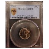 1940 Mercury Dime ï¿½ PCGS MS64FB 90% Silver