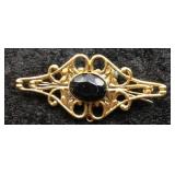 Textured Gold-Tone Orchid Floral Brooch