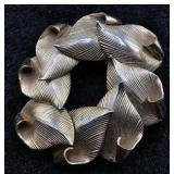 Vintage Goldtone Leaf Wreath Brooch