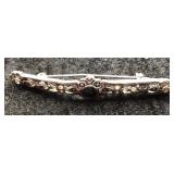 Antique-Style Marcasite Bar Brooch w/ Black Stone