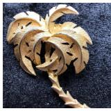 Vintage Goldtone Palm Tree Brooch
