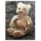 Ultracraft Pewter Teddy Bear Brooch Pin