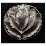 Layered Leaf Brooch in Aged Bronze Finish