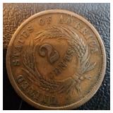 1864 Two Cent Piece "In God We Trust