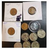 11 Coin Wheat & Nickel Variety Lot