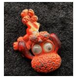 Vintage Red Poodle Dog Brooch with Googly Eyes