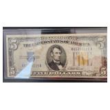 1934A $5 Silver Certificate Note