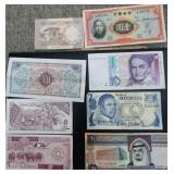 8 Vintage Foreign Paper Money Notes