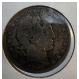 1901 Barber Half Dollar ï¿½ 90% Silver U.S. Coin