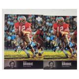 Two 1997 UD John Brodie Auto Cards