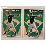 Two 1992 Topps Derek Jeter Rookie Cards