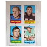 Lot of 7 1969 Topps NFL 4 In 1 Panal Cards