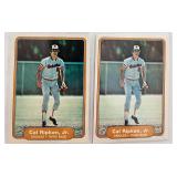 Two 1982 Fleer Cal Ripken JR RCS #176