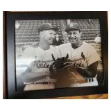 Two Framed Stan Musial & Red Schoendienst Photos