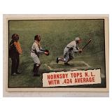 1961 Topps Baseball Thrills Hornsby Hitting LDR