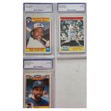3 VTG D Winfield & T Raines MLB Cards Graded 10s