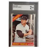 1966 Topps Mickey Mantle SGC 2