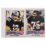 Two 1975 Topps Joe Greene & Franco Harris Cards