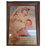 Framed Babe Ruth Wheaties Advertisement
