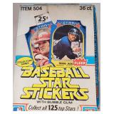 1981 Fleer MLB Star Stickers Wax Box 36 Packs