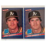 Two 1986 Donruss Jose Canseco Rookie Cards