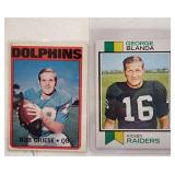 Two 1970s Bob Griese & George Blanda Cards