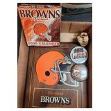 Box Of VTG Cleveland Browns Merchandise