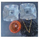 3 Pieces Of VTG Glassware & Coin Purse