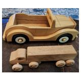 2 VTG Wooden Car & Truck