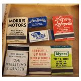 Wooden Box of VTG Matches Advertising Books