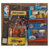 3 Matchbox NBA NFL Team Trucks & Car Lot Sealed